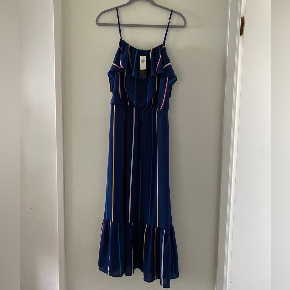 Banana Republic Long Blue Striped Dress - Medium